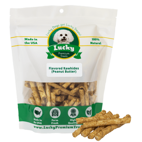 Peanut Butter Basted Beefhide: Toy - Lucky Premium Treats