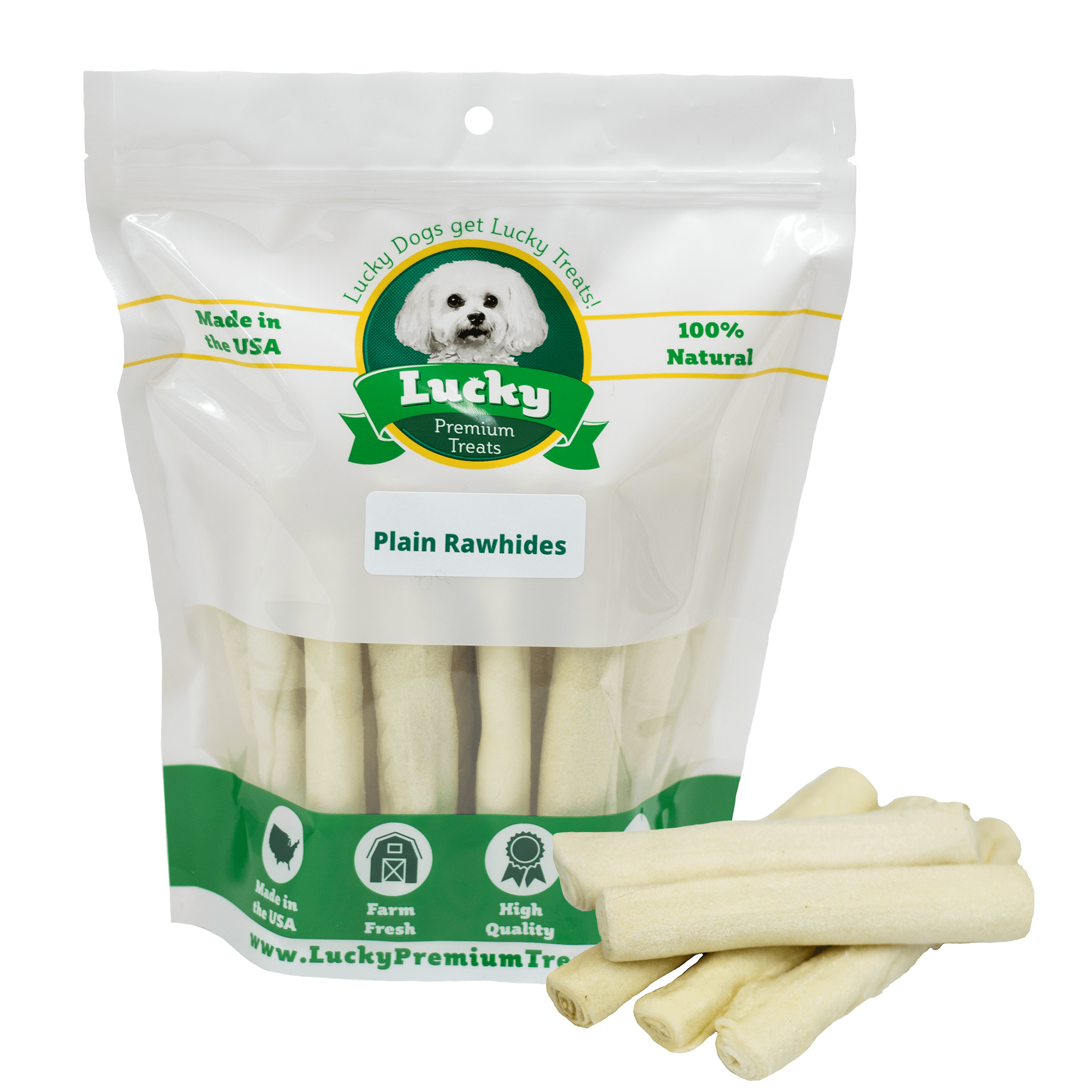 Plain Beefhide: Medium - Lucky Premium Treats