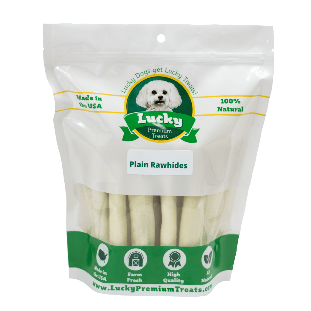 Lucky Premium Treats Plain Rawhide Dog Treats for Small Dogs, Bag