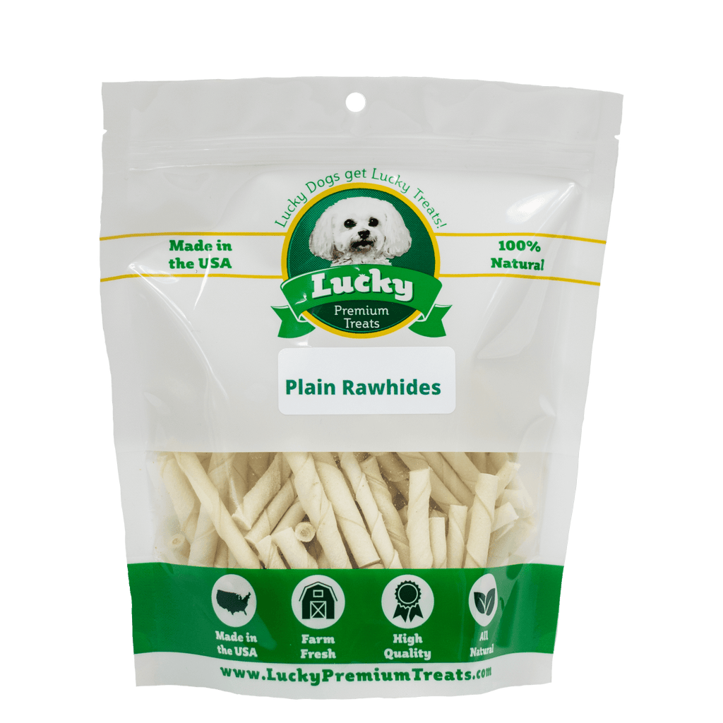 Lucky Premium Treats Plain Rawhide Dog Treats for Toy Size and Lap Dogs, Bag
