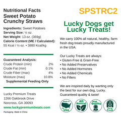  Nutritional Facts + Sweet Potato Crunchy Straws + All Natural + No chemicals + No Added Hormones + No fillers 
