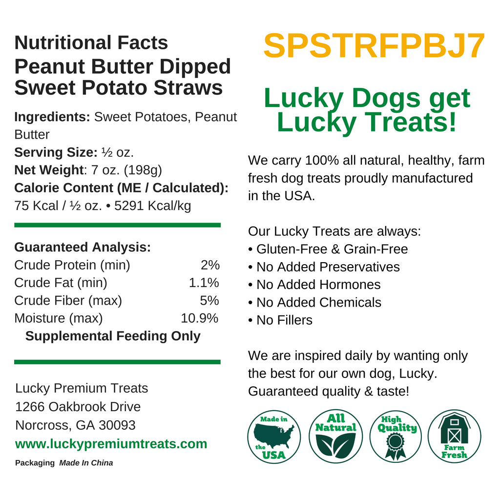  Nutritional Facts + Peanut Butter Straws + All Natural + No chemicals + No Added Hormones + No fillers 