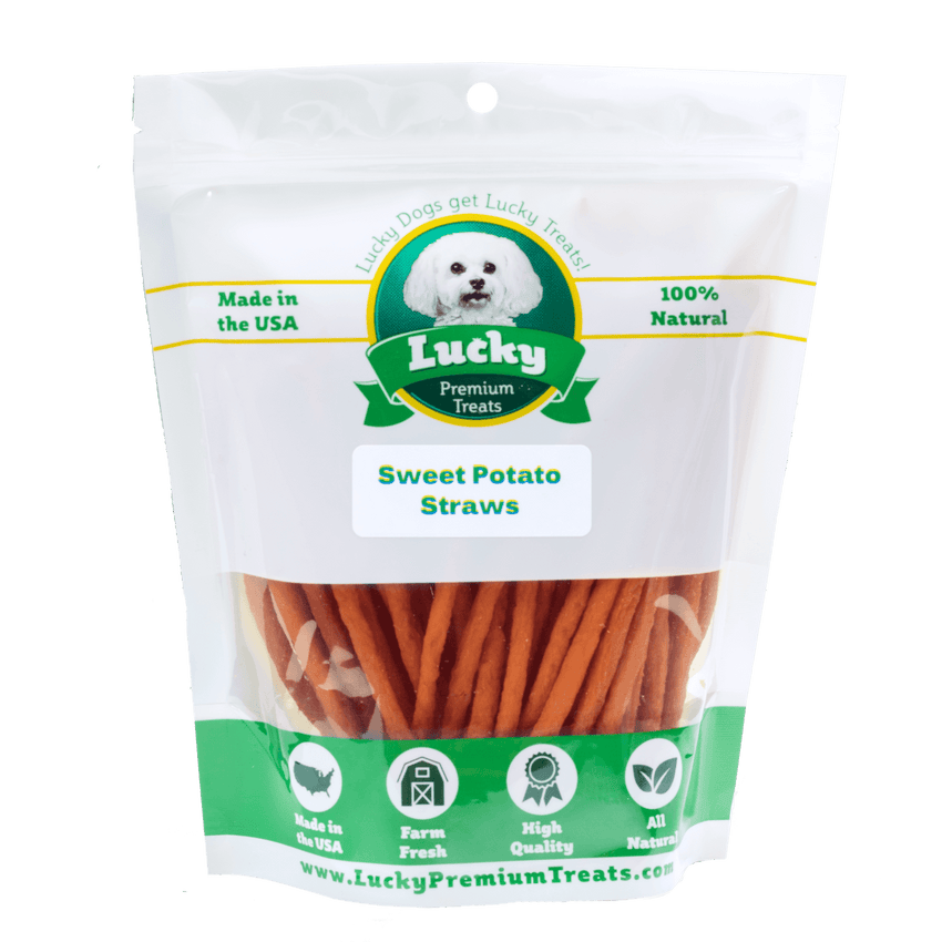 Lucky Premium Treats Sweet Potato Straws Dog Treats, Bag