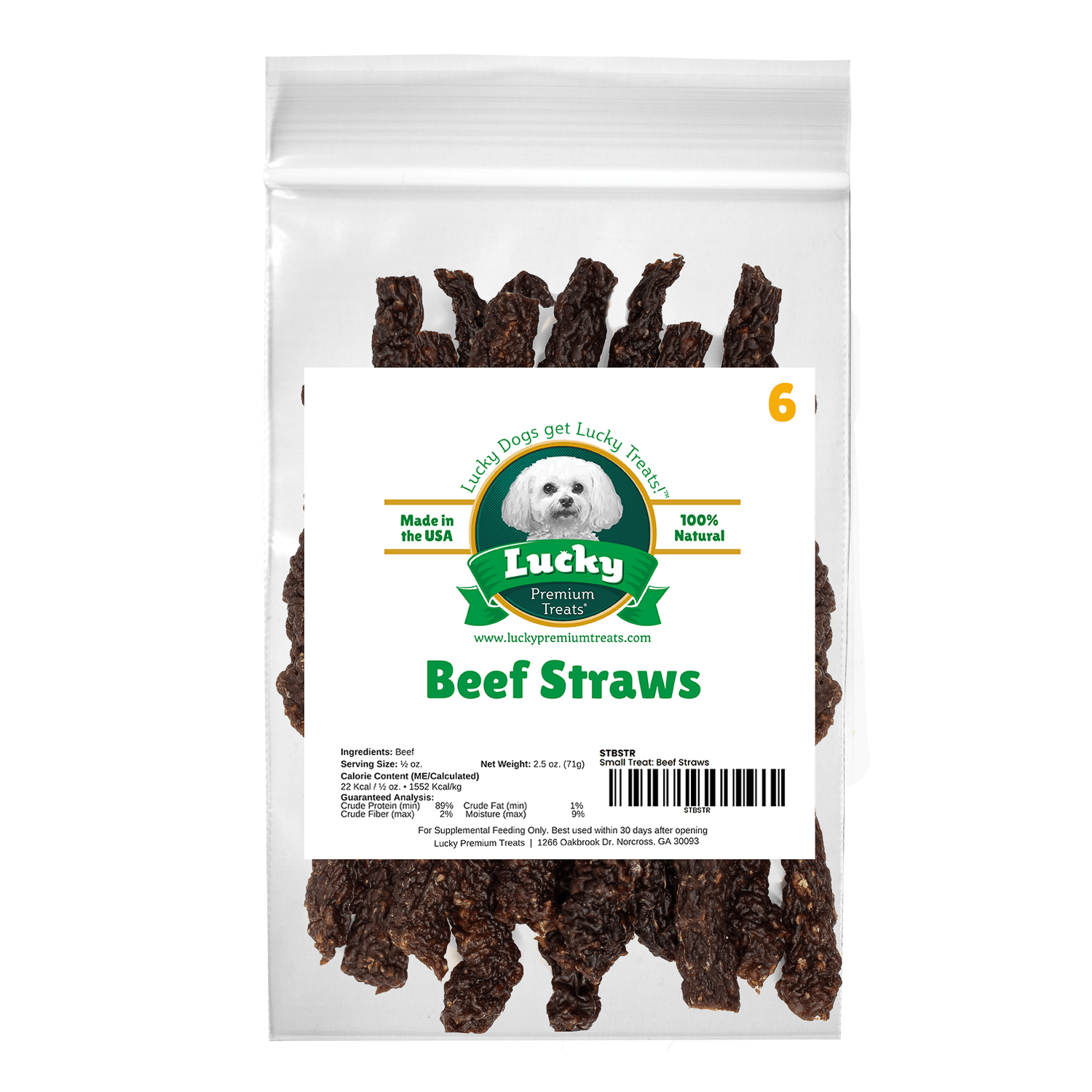 Small Treat: Beef Straws - Lucky Premium Treats