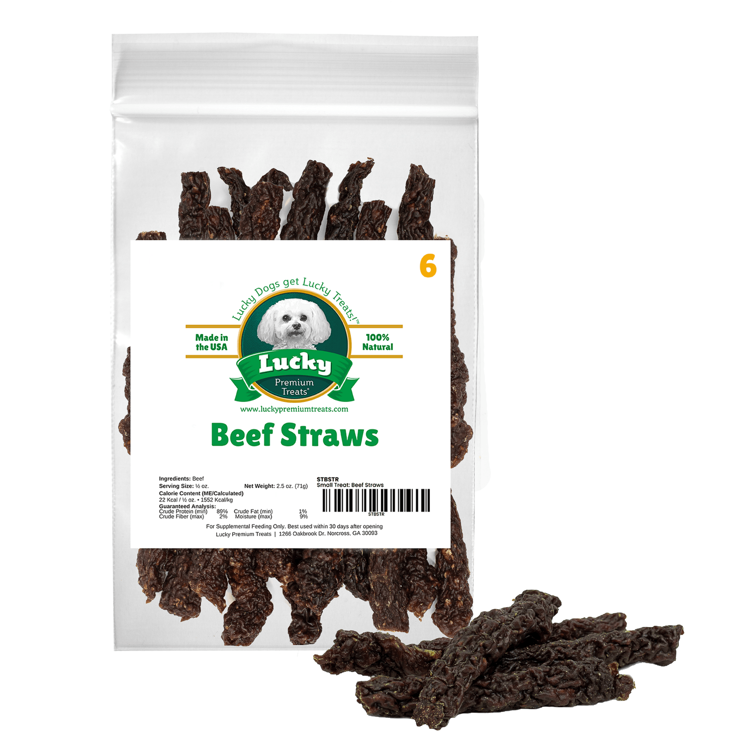 Small Treat: Beef Straws - Lucky Premium Treats