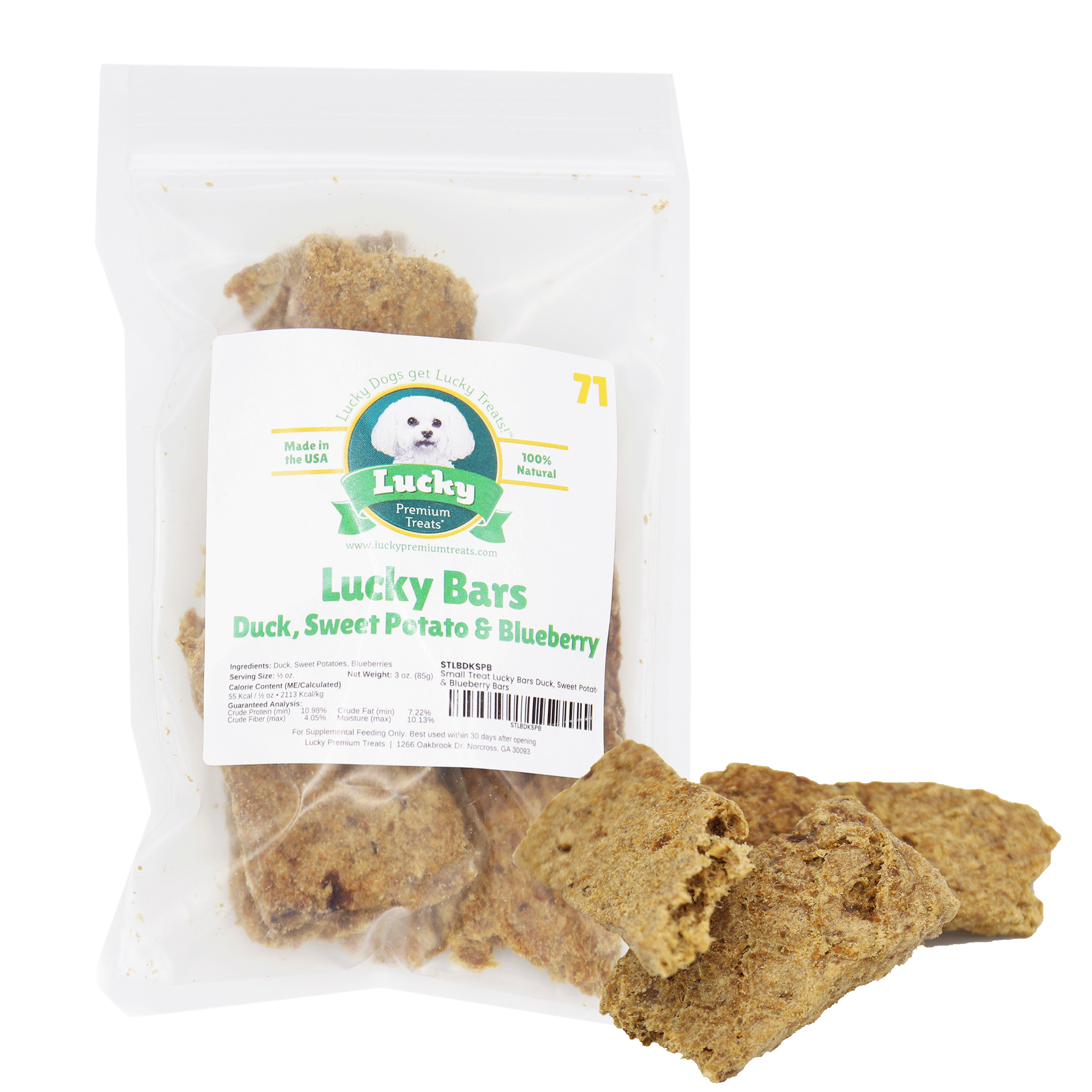 Small Treat: Lucky Bars Duck, Sweet Potato & Blueberry