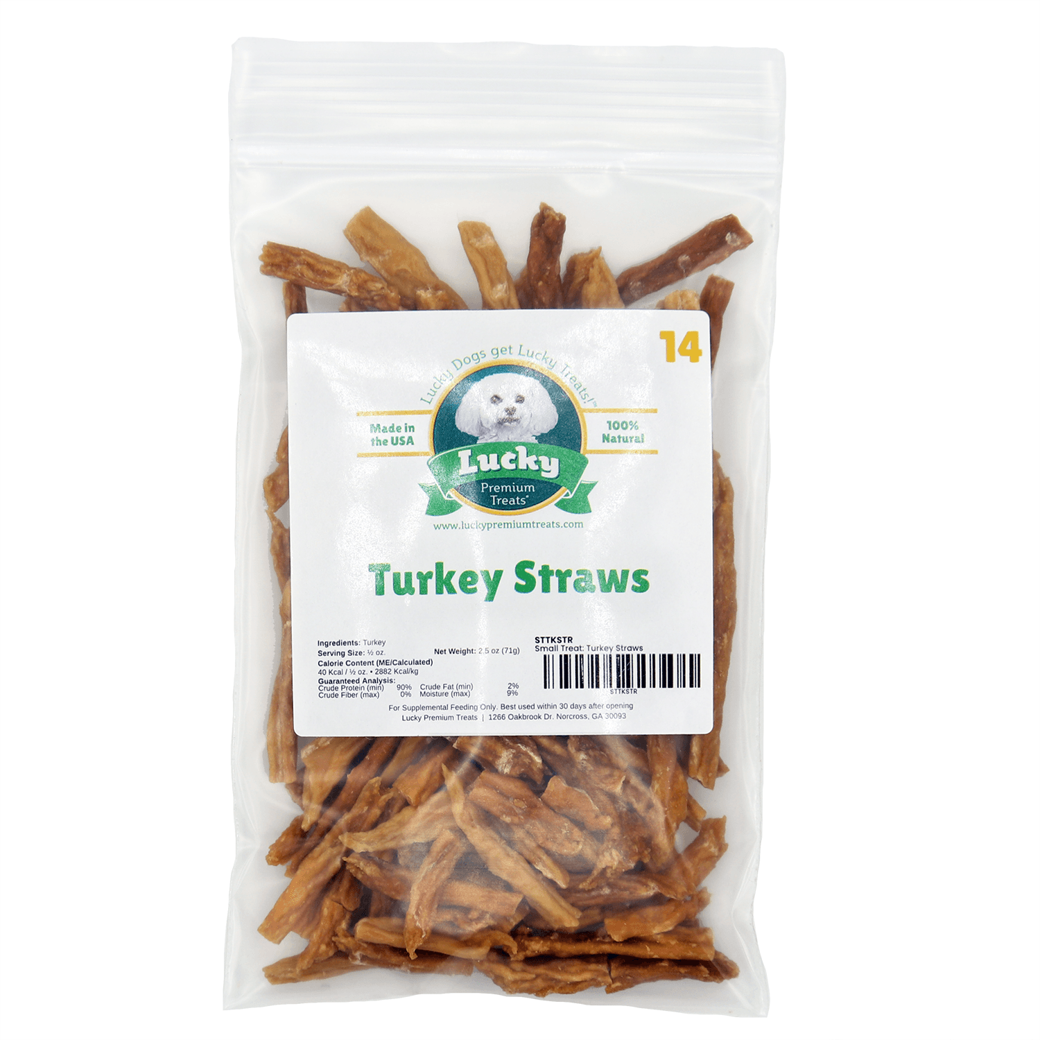 Small Treat: Turkey Straws - Lucky Premium Treats
