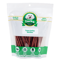 Lucky Premium Treats - Tuna Jerky Straws for Dogs and Cats, Bag