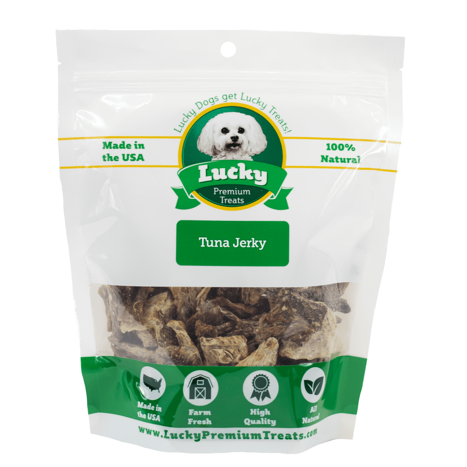 Lucky Premium Treats - Tuna Jerky for Dogs and Cats, Bag