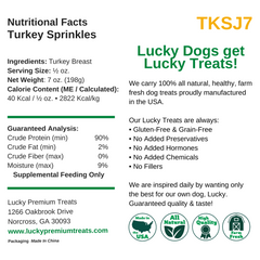 Nutritional Facts + Turkey Toppers + All Natural + No chemicals + No Added Hormones + No fillers 