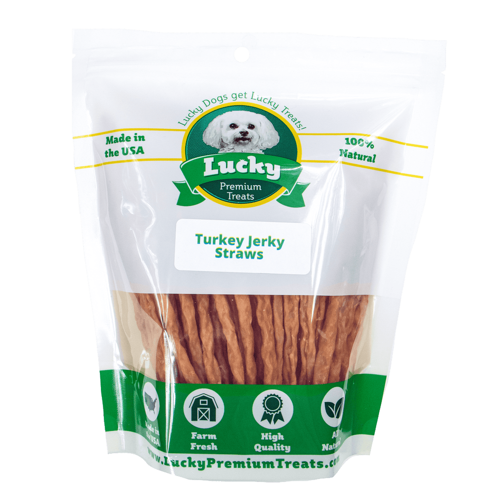 Lucky Premium Treats - Turkey Jerky Straws for Dogs, bag