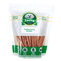 Lucky Premium Treats - Turkey Jerky Straws for Dogs, bag