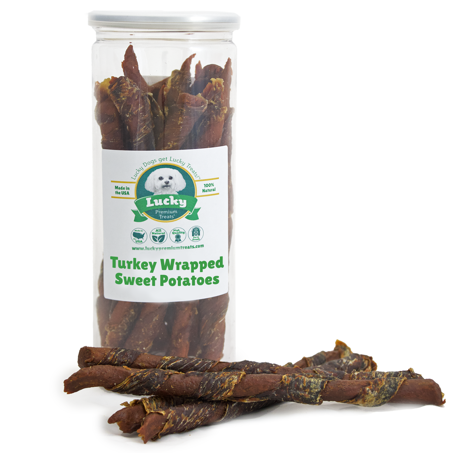 Turkey Wrapped Sweet Potato- Lucky Premium Treats 