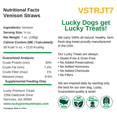  Nutritional Facts + Venison Straws + All Natural + No chemicals + No Added Hormones + No fillers 
